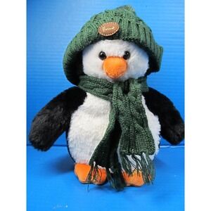 Harrods Woolly Penguin w/Green Hat Scarf Plush Stuff Animal 12"